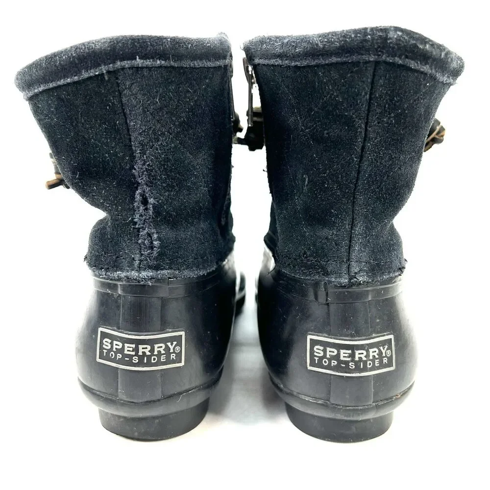 Sperry Top-Sider Boot Size 6 Duck Black Rubber Women STS90987